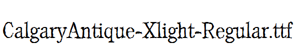 CalgaryAntique-Xlight-Regular.ttf