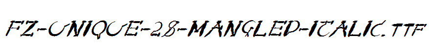 FZ-UNIQUE-28-MANGLED-ITALIC.ttf