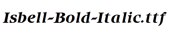 Isbell-Bold-Italic.ttf