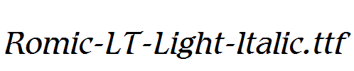 Romic-LT-Light-Italic.ttf
