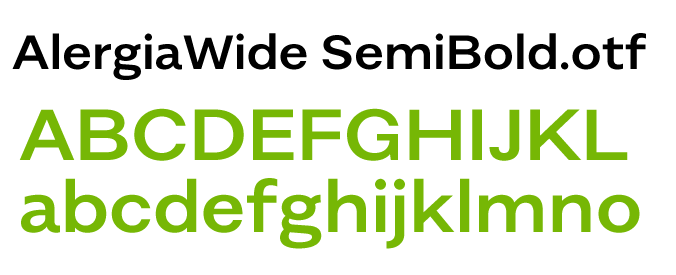 英文字体AlergiaWide-SemiBold.otf