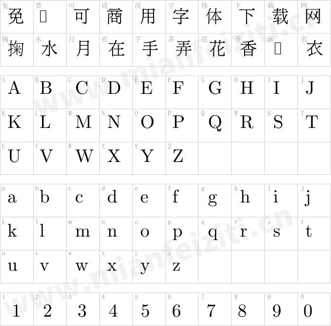 台灣明體cwTeXMing