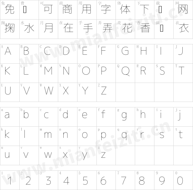 日文字体Rounded-X Mgen  1p thin