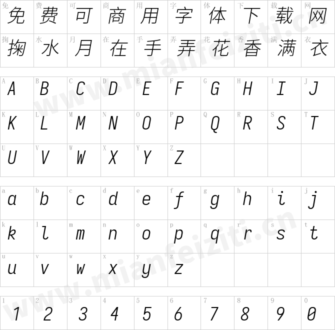 等距更纱黑体 SC Light-斜体