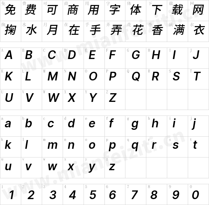 更纱黑体 SC Semibold-斜体